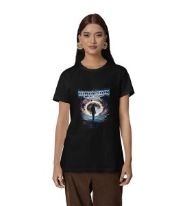 Parallel Drift: Dimension Graphic Printed Black T-Shirt