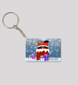 Holiday Fun Begins with Santa Coming Soon Printed Keychain Pack of 2