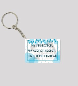Secret Keeper Brother With Zero Brain Cells Printed Keychain Pack of 2