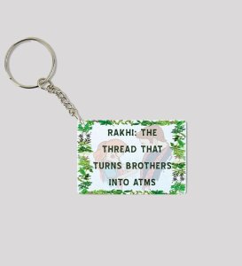 ATM Bhai Mode On Funny Rakhi Quote Printed Keychain Pack of 2
