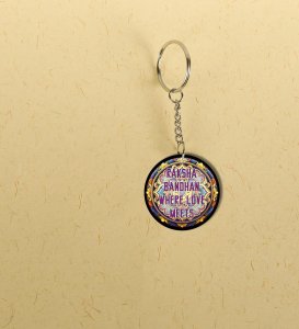 Festive Bonding Quote For Siblings Celebration Printed Round Keychain Pack of 2