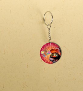 Celebration of Lamps Diwali Printed Round Keychain Pack of 2
