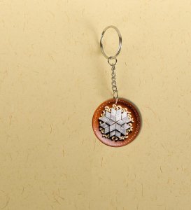 Vibrant Jalebi Dessert Plate Illustration Printed Round Keychain Pack of 2