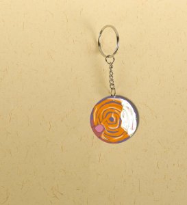 Whimsical Jalebi and Rabdi Art on Your Keychain, Perfect for Sweet Lovers 