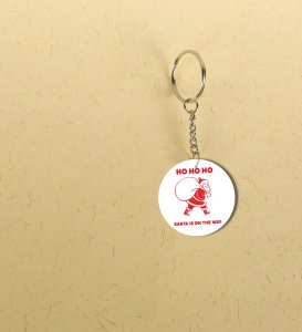 The Start of Festive Fun with Santa Surprise Printed Round Keychain Pack of 2.