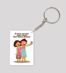 Celebrate Sibling Bond Bandhan Of Blessings Printed Keychain Pack of 2