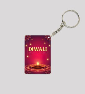 Joyful Diwali Spirit in Artistic Pattern Printed Keychain Pack of 2