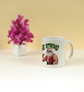 Powerful Santa Fitness Inspiration Christmas Theme Printed Coffee Mug 250ml
